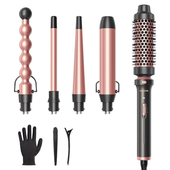 Wavytalk 5 in 1 Curling Wand Set, Rose Gold - Picture 1 of 6